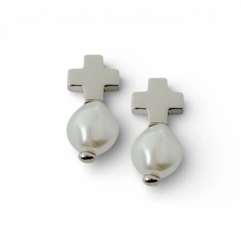 Enewton Signature Cross Silver Stud Earring